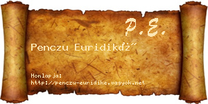 Penczu Euridiké névjegykártya